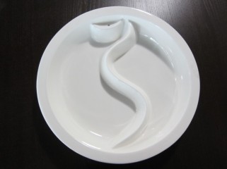 Chafing Dish Round Porcelian Insert With Divider (NEW)